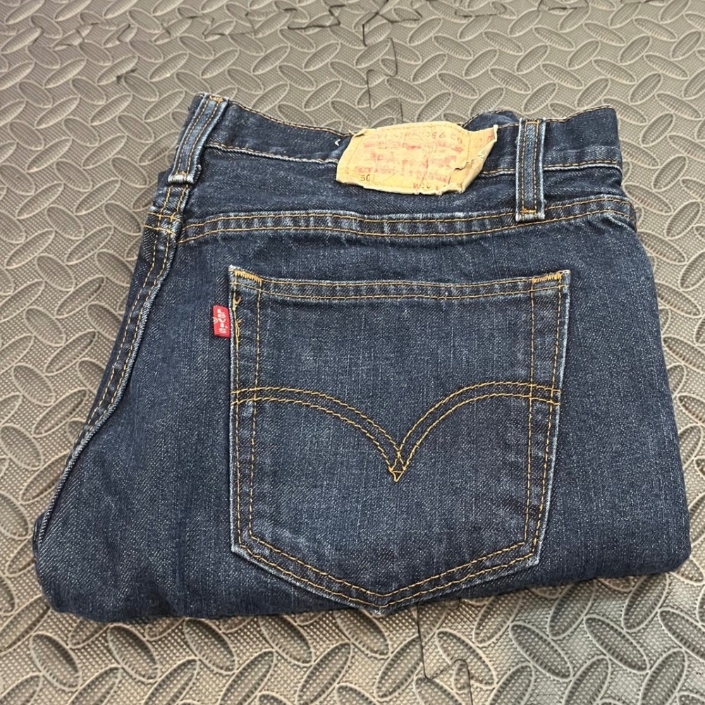 Vintage Levis 501 Jeans Mens 34x30 Dark Wash Straight Leg Button Fly Denim